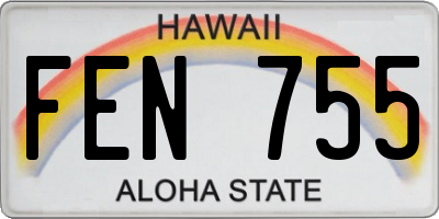 HI license plate FEN755