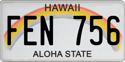 HI license plate FEN756