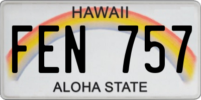 HI license plate FEN757