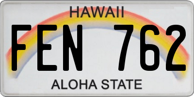 HI license plate FEN762
