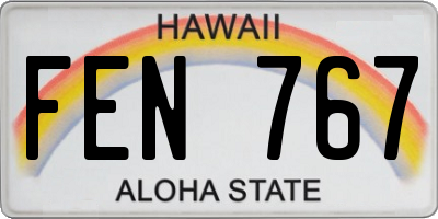 HI license plate FEN767