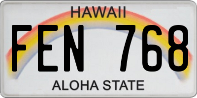HI license plate FEN768
