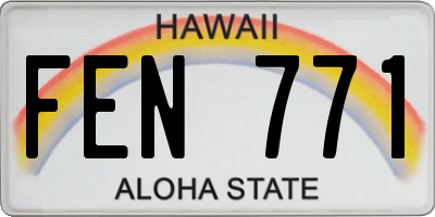 HI license plate FEN771