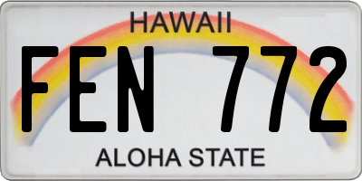 HI license plate FEN772