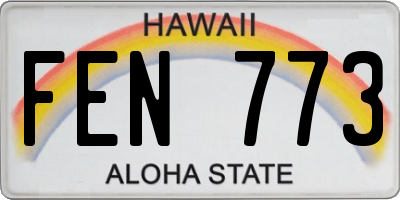 HI license plate FEN773