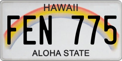 HI license plate FEN775
