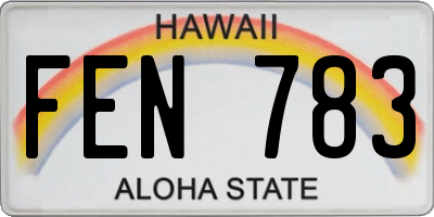 HI license plate FEN783