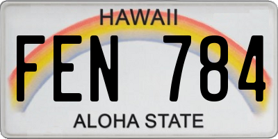HI license plate FEN784