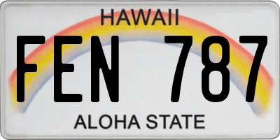 HI license plate FEN787