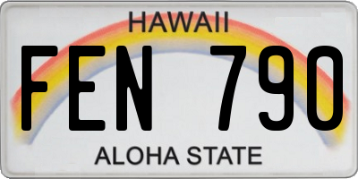 HI license plate FEN790