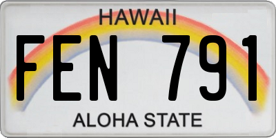 HI license plate FEN791