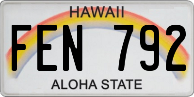 HI license plate FEN792