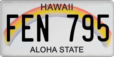 HI license plate FEN795