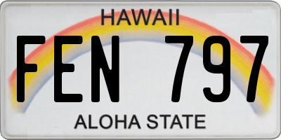 HI license plate FEN797
