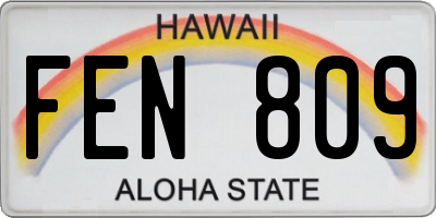 HI license plate FEN809