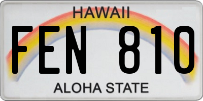 HI license plate FEN810
