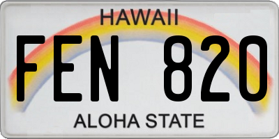 HI license plate FEN820