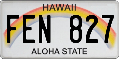 HI license plate FEN827