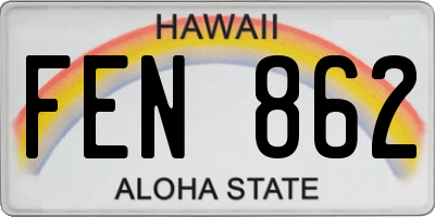 HI license plate FEN862