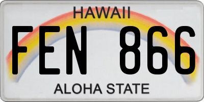 HI license plate FEN866