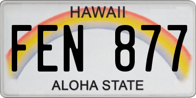 HI license plate FEN877