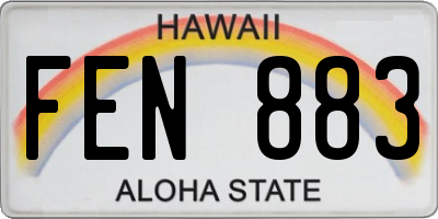HI license plate FEN883