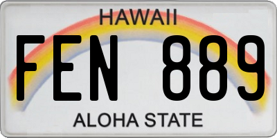 HI license plate FEN889