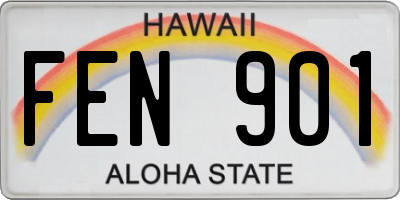 HI license plate FEN901