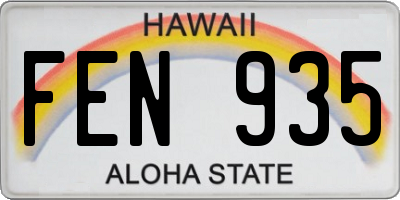 HI license plate FEN935