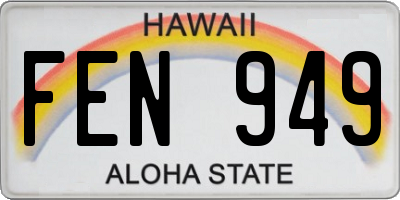HI license plate FEN949