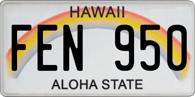 HI license plate FEN950