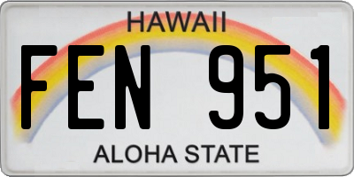 HI license plate FEN951