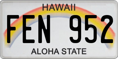 HI license plate FEN952