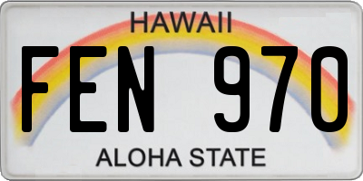 HI license plate FEN970