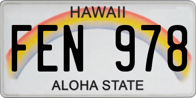 HI license plate FEN978