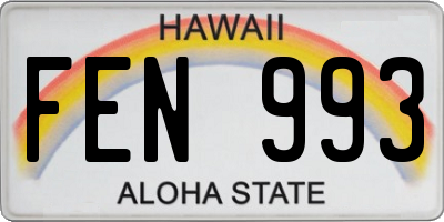 HI license plate FEN993