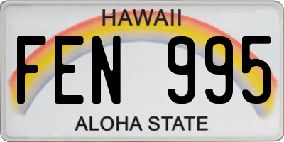 HI license plate FEN995