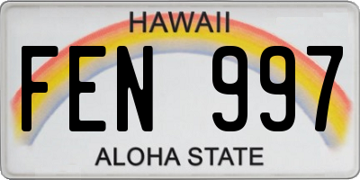 HI license plate FEN997