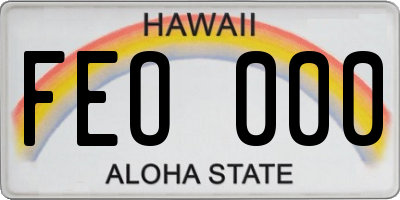 HI license plate FEO000