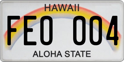 HI license plate FEO004