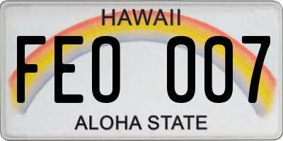 HI license plate FEO007