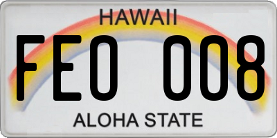 HI license plate FEO008