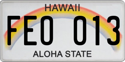 HI license plate FEO013