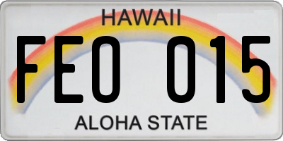 HI license plate FEO015