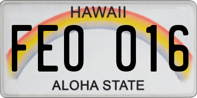 HI license plate FEO016