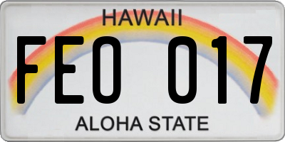 HI license plate FEO017