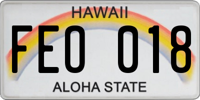 HI license plate FEO018