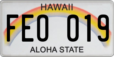 HI license plate FEO019
