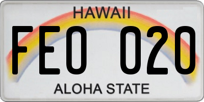 HI license plate FEO020