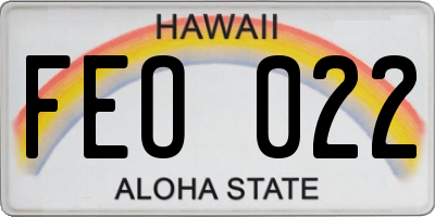 HI license plate FEO022